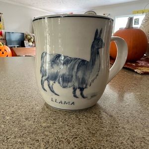 anthropologie llama mug